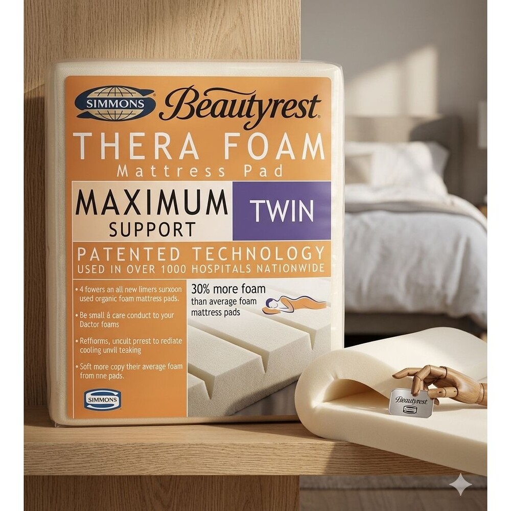 Beautyrest TheraFoam Twin Mattress Pad – Quilted 1.375" Pad – New in Package